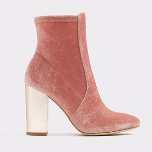 Aldo Aurella Pink velvet booties